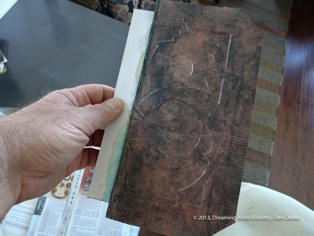Developing a patina on a copper journal cover