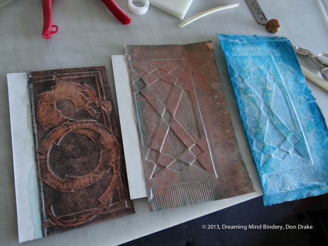 Developing a patina on a copper journal cover