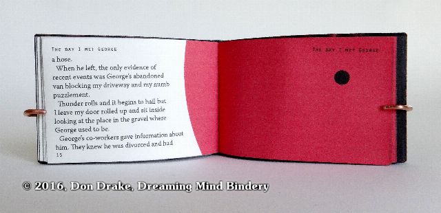Interior view of 'The Day I Met George', a flip book and short story by Don Drake.