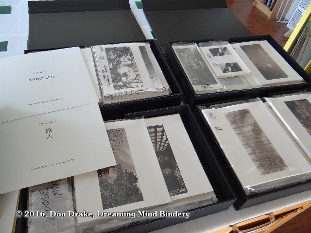 Boxes of silver prints for Geir Jordahl's and Don Drake's collaboration, Traveler