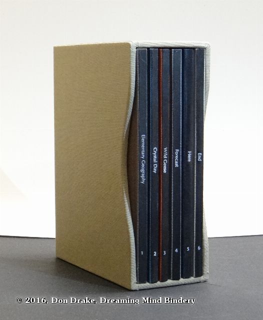 The set of all 6 One Poem books by Kate Jordahl and Don Drake displayed in a slip case