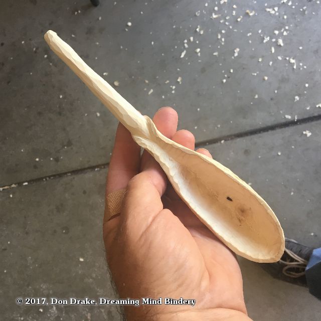 Carving a spoon